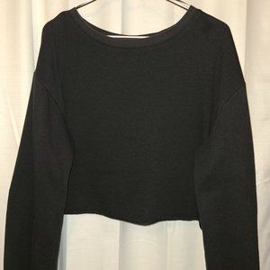 Black Wide-Sleeve Top